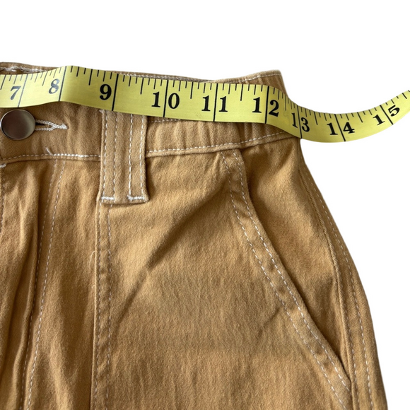 Y2K K-pop Trendy Tan Cargo Pants NWOT - Picture 5 of 6